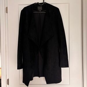 Dynamite Black Open Front Suede Blazer